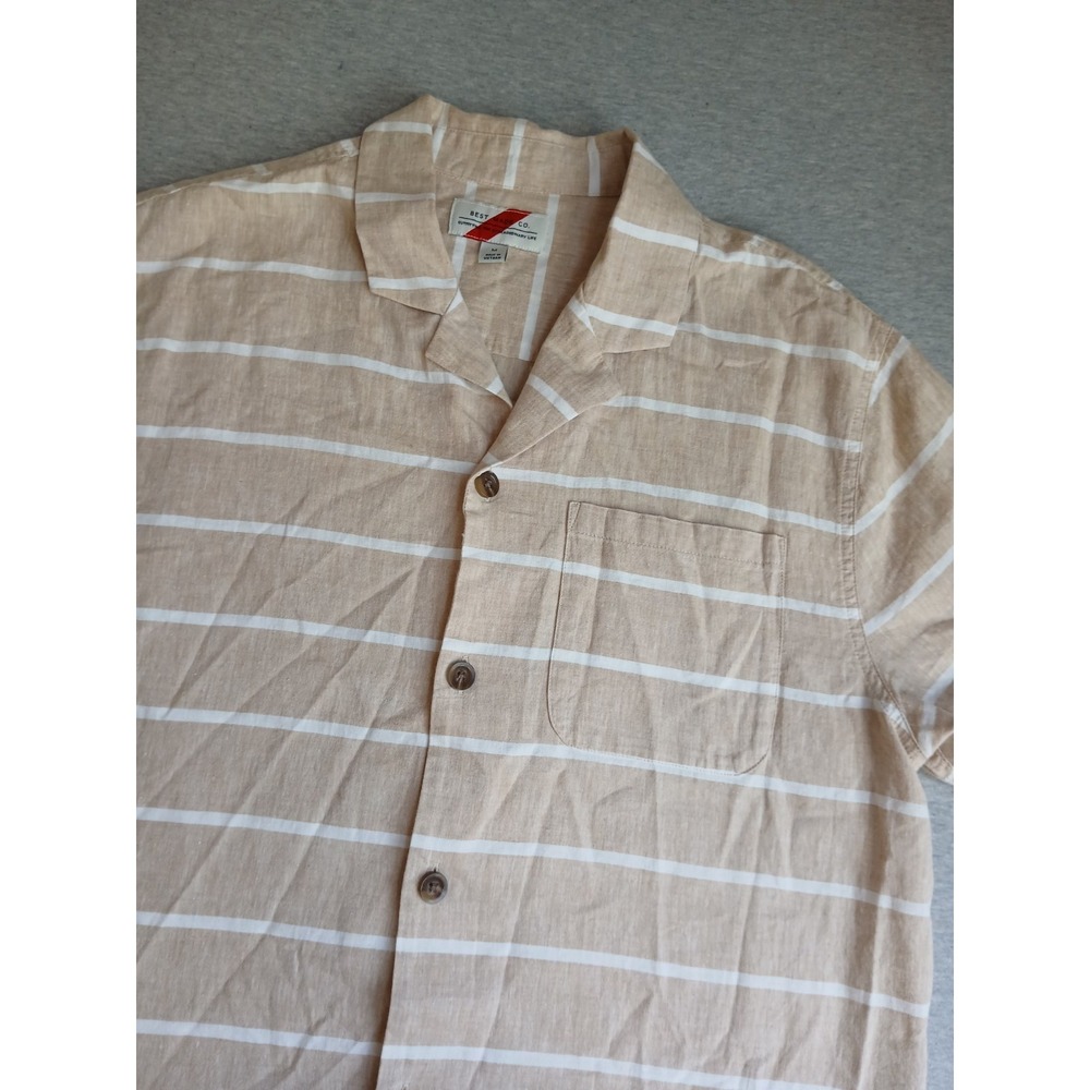 Best Made Co Shirt Medium Linen Cotton Striped Camp Preppy Beach Resort